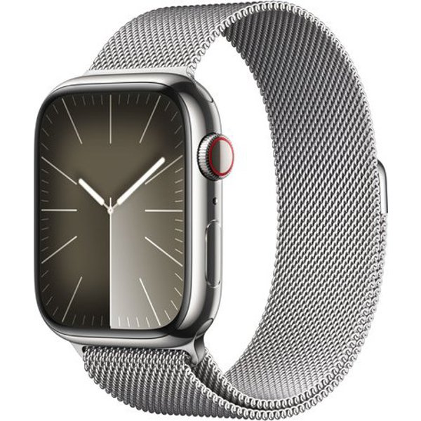 Akylly sagat Apple Watch Series 9 Stainless steel 45 mm Kümüşsow