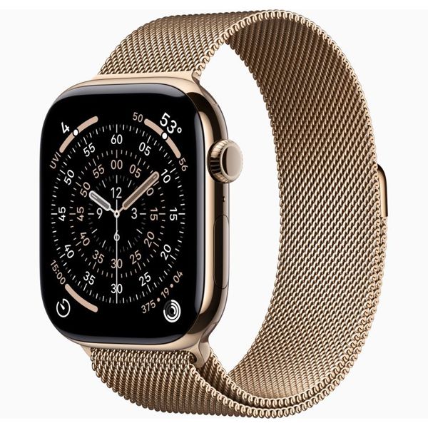 Akylly sagat Apple iWatch 11 Gold Milaness GPS+SIM 46 mm
